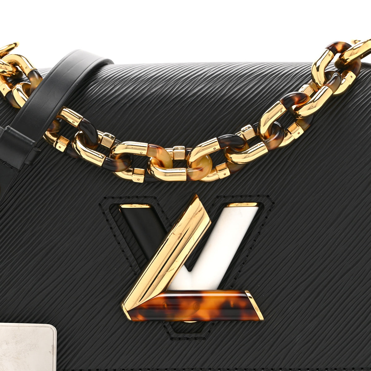 Louis Vuitton Epi Tortoiseshell Twist Shoulder Bag MM Black 7 of 9
