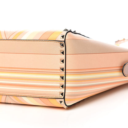 Valentino Garavani Vitello Native Couture 1975 Rockstud Double Handle Tote Mandarin Sorbet 9 of 10