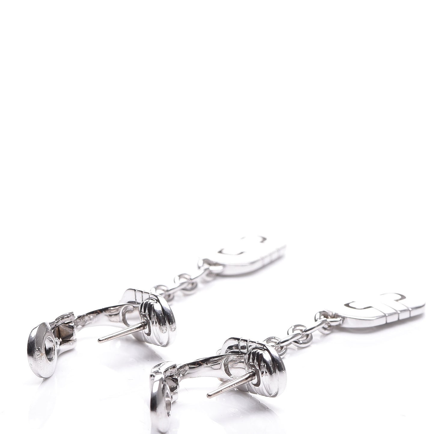 18K White Gold Parentesi Drop Earrings