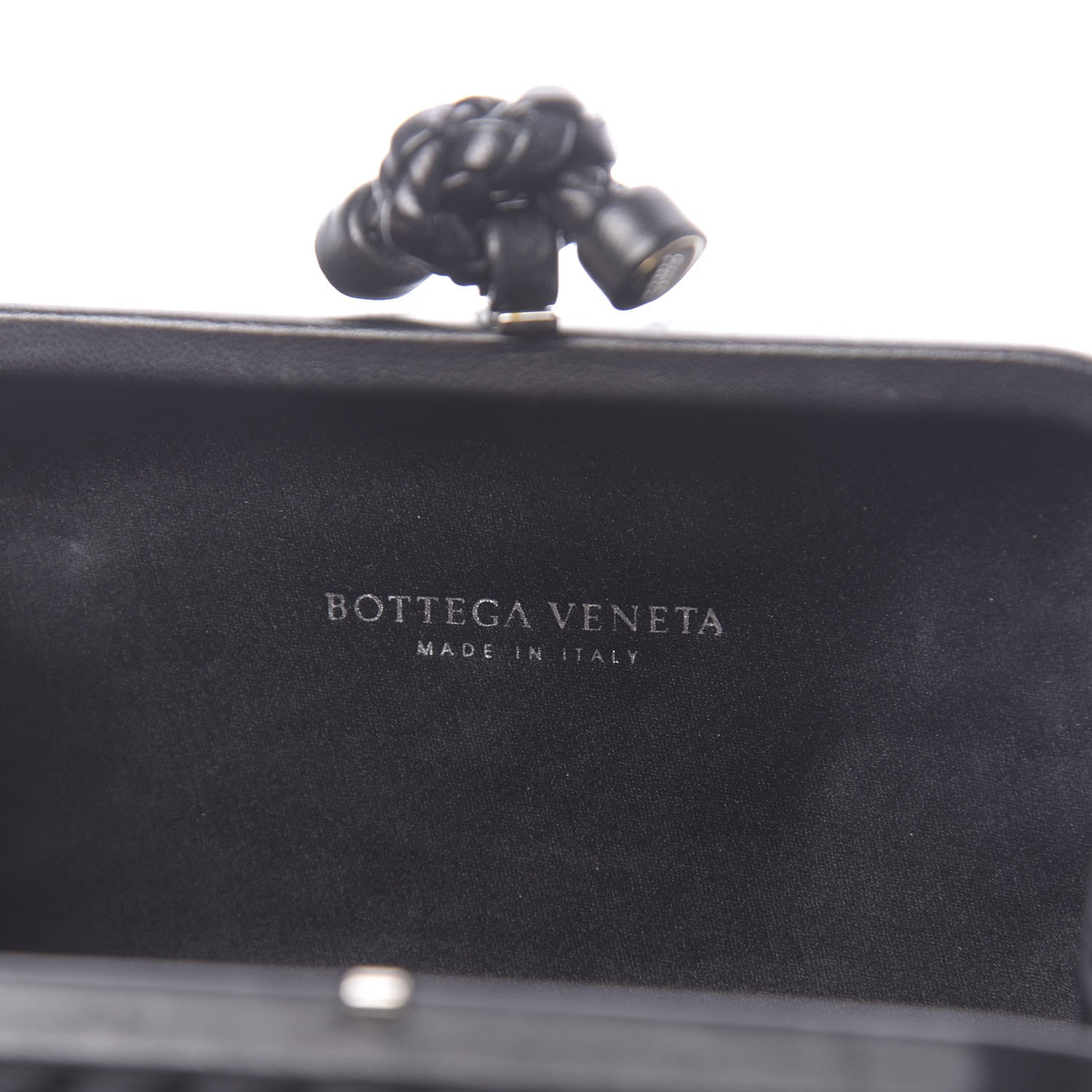 Bottega Veneta Satin Intreccio Impero Knot Clutch Black 6 of 8