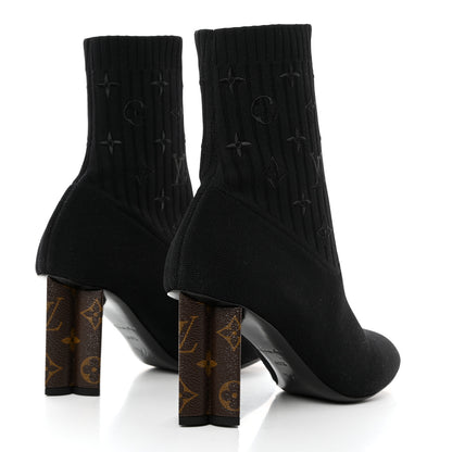 Louis Vuitton Monogram Stretch Fabric Silhouette Ankle Boots 40.5 Black 4 of 7