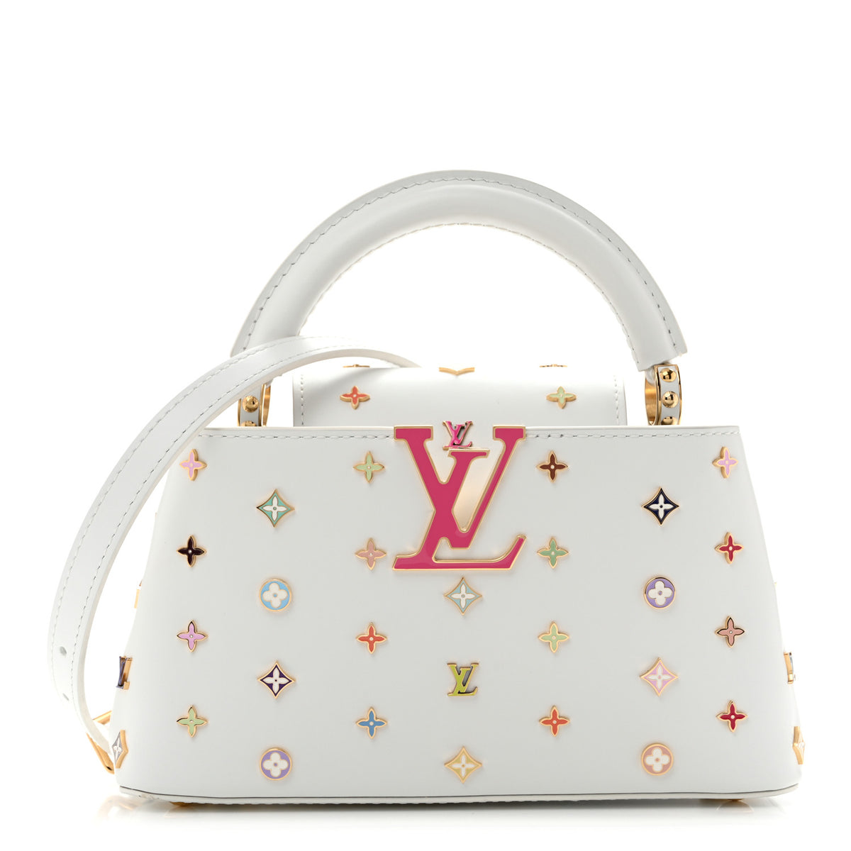 LV X TM Cowhide Mini Capucines East West Multicolor