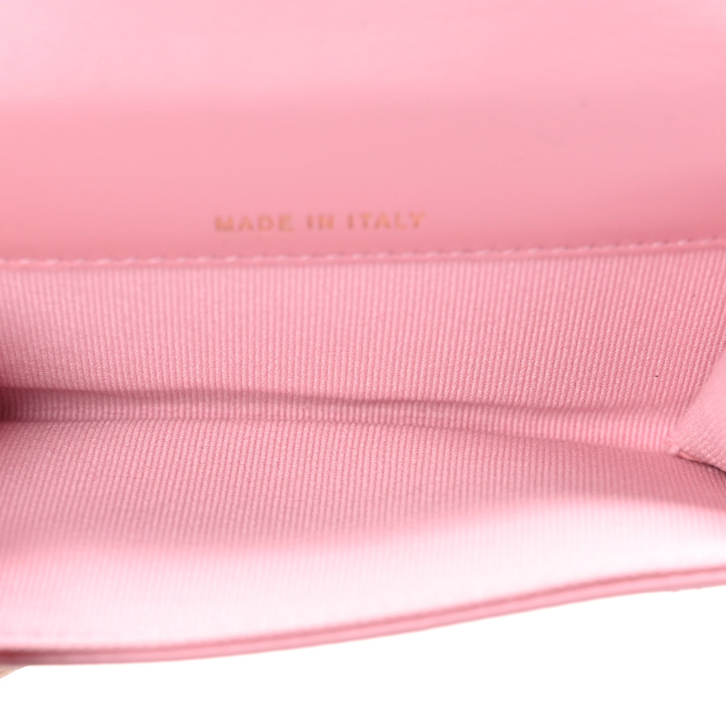Lambskin Quilted Flap Card Holder Wallet Pink
