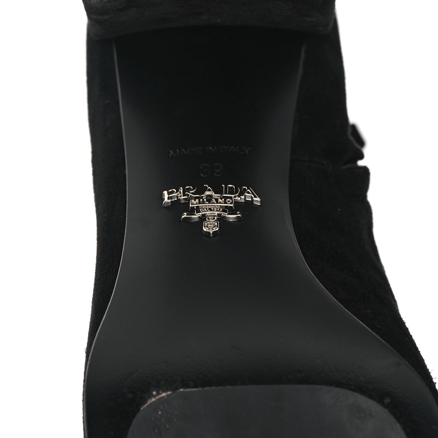 Velvet Metal Triangle Logo Zip 65mm Boots 39 Black