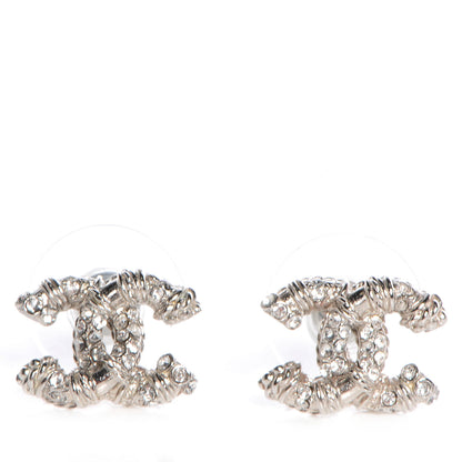 Chanel Crystal CC Earrings Silver 1 of 11