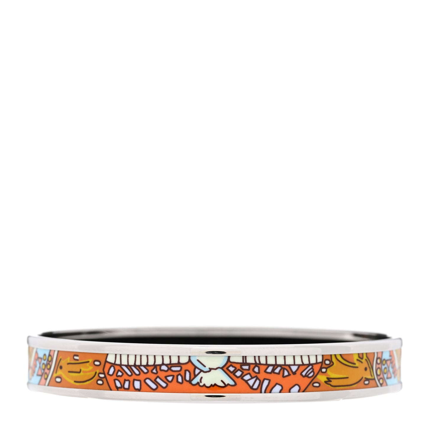 Enamel Printed Narrow Bracelet 70 Blue Orange