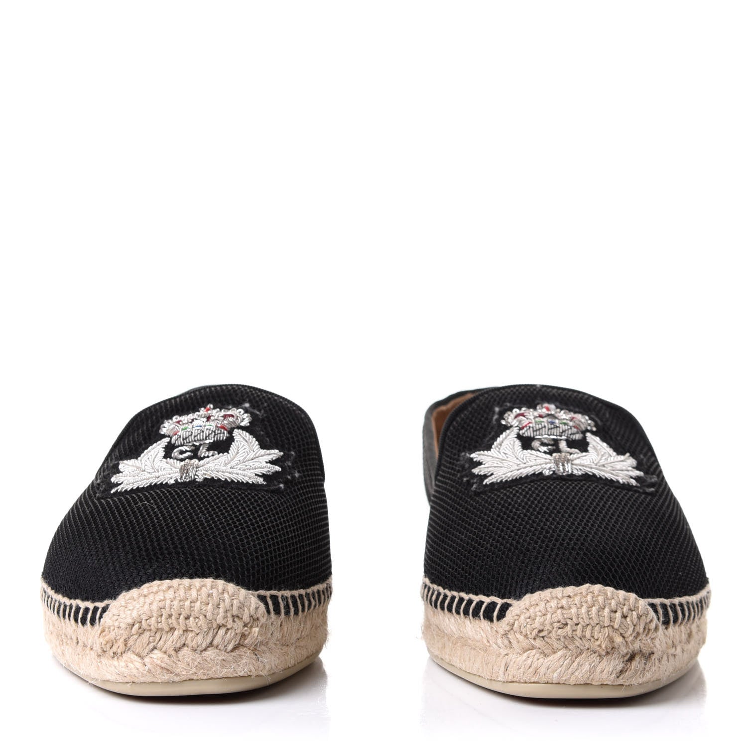 Christian Louboutin Mesh Twilight Womens Nanou Orlato Flat Espadrilles 39 Black Navy 2 of 10
