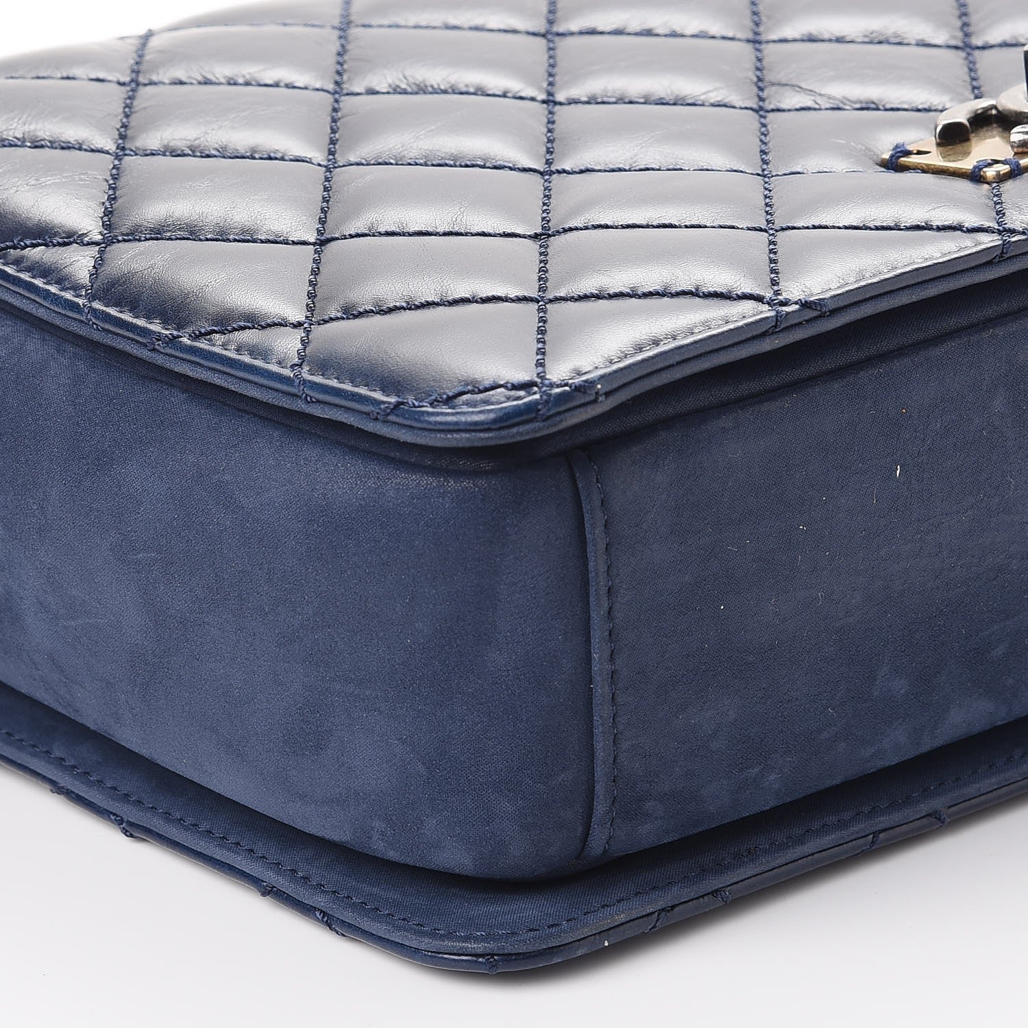 Chanel Glazed Calfskin Quilted Medium Day Trip Flap Navy 10 of 12