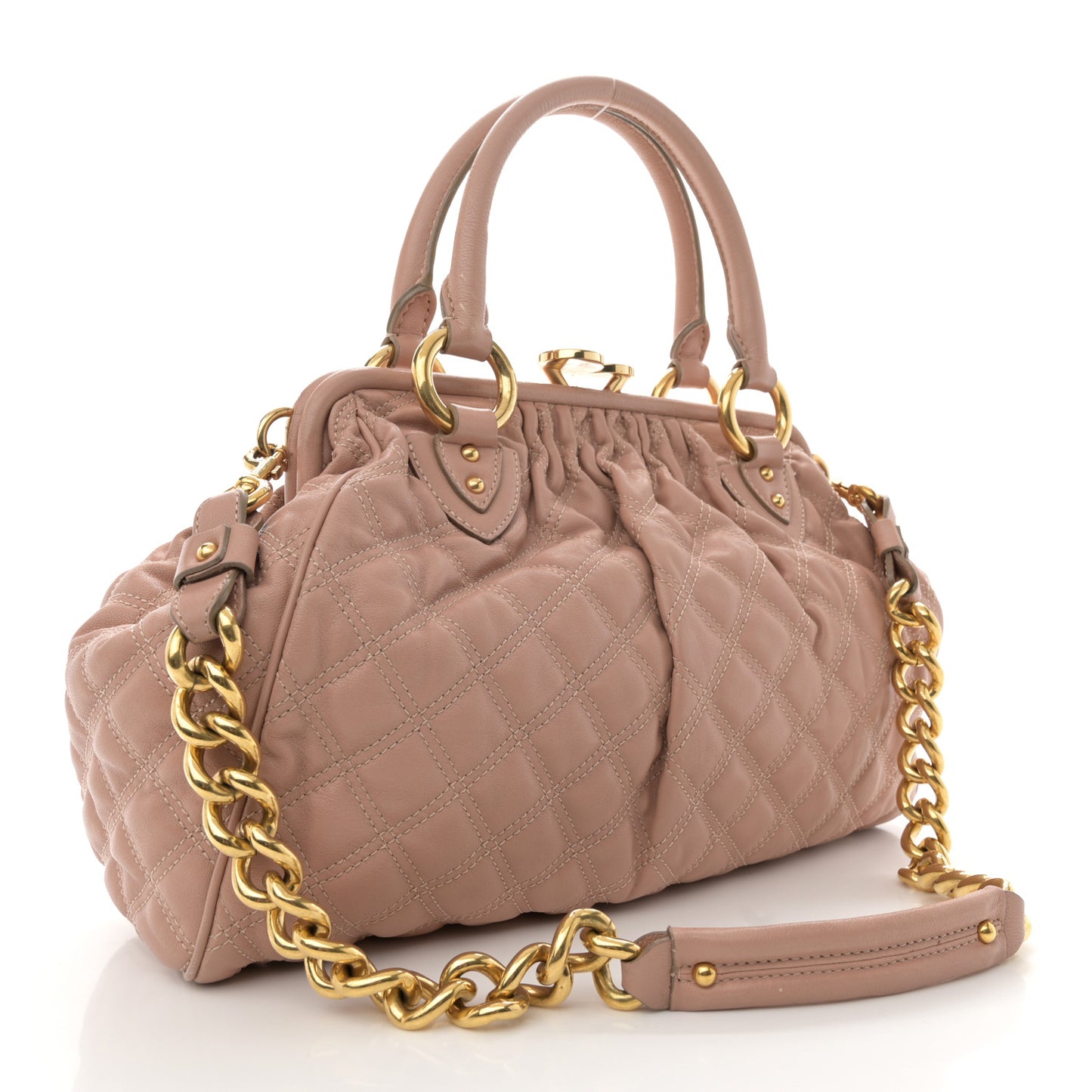 Calfskin Quilted Stam Blush