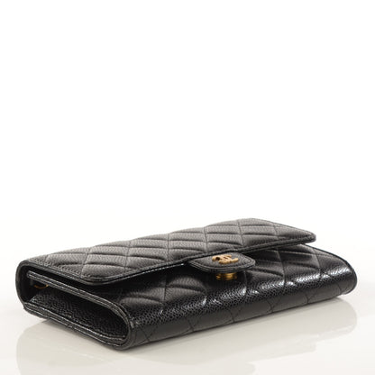 Chanel Caviar Quilted Wallet With Chain Black 4 of 9