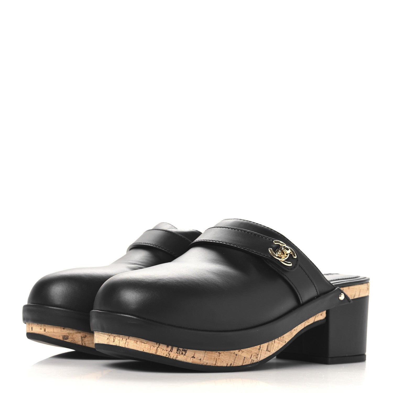 Chanel Calfskin CC Turn Lock Clogs 38 Black 4 of 9