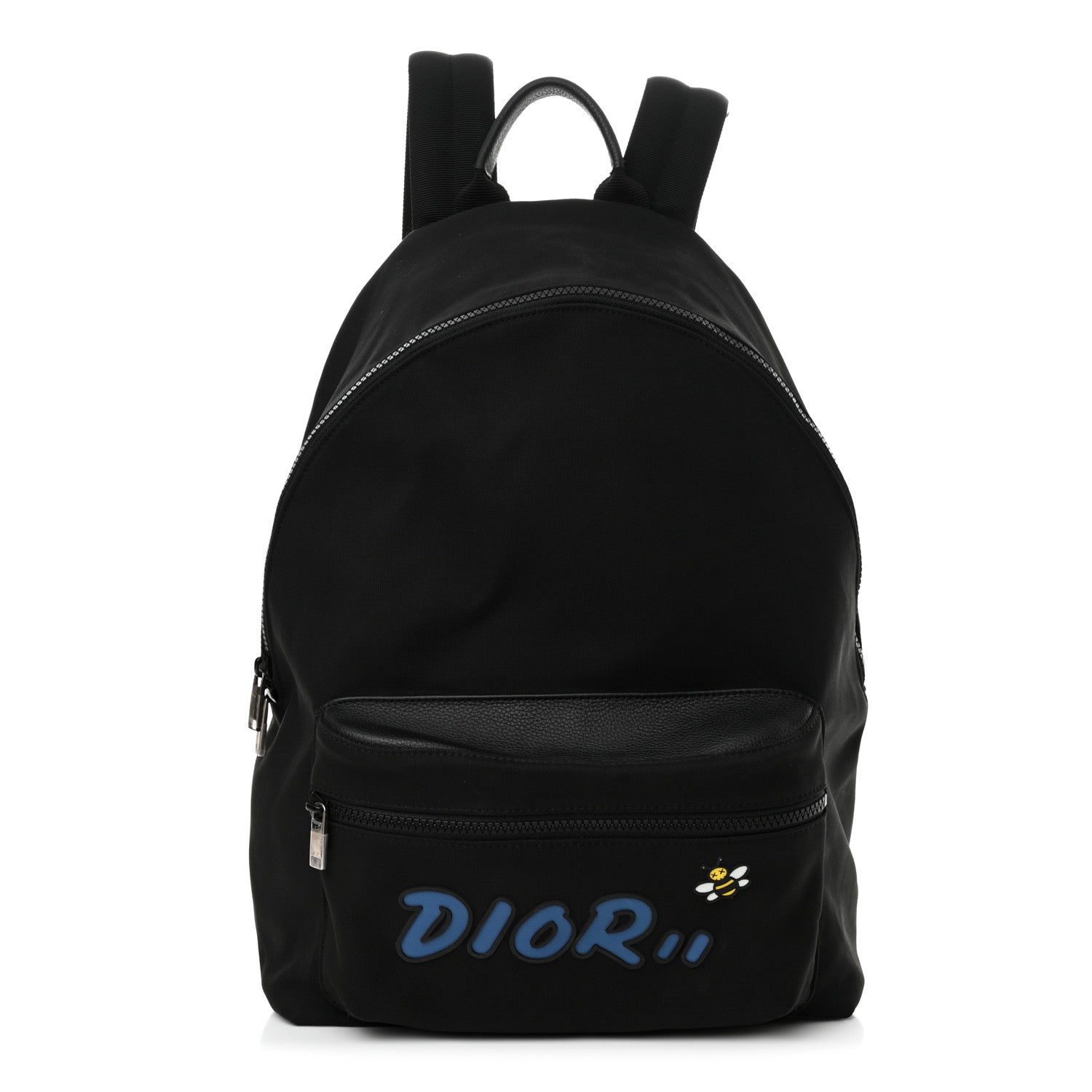 Christian Dior X KAWS Nylon Calfskin Logo Backpack Black 1 of 9