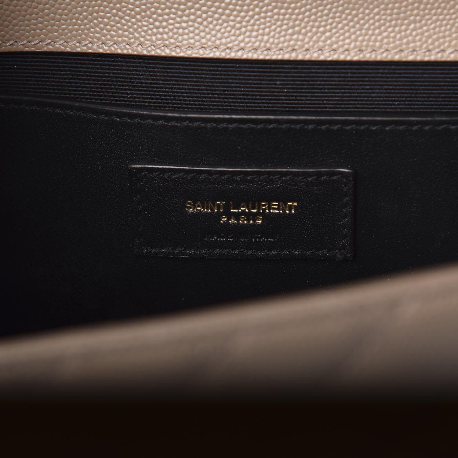 Saint Laurent Grain De Poudre Textured Mixed Matelasse Medium Triquilt Monogram Satchel Taupe 6 of 9