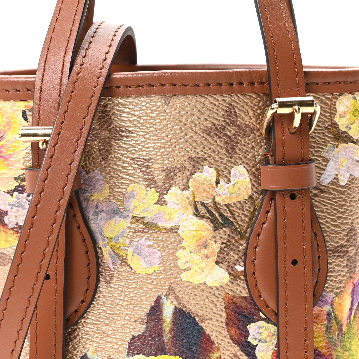 Louis Vuitton Metallic Monogram LV Garden Nano Bucket Bag Gold 9 of 11