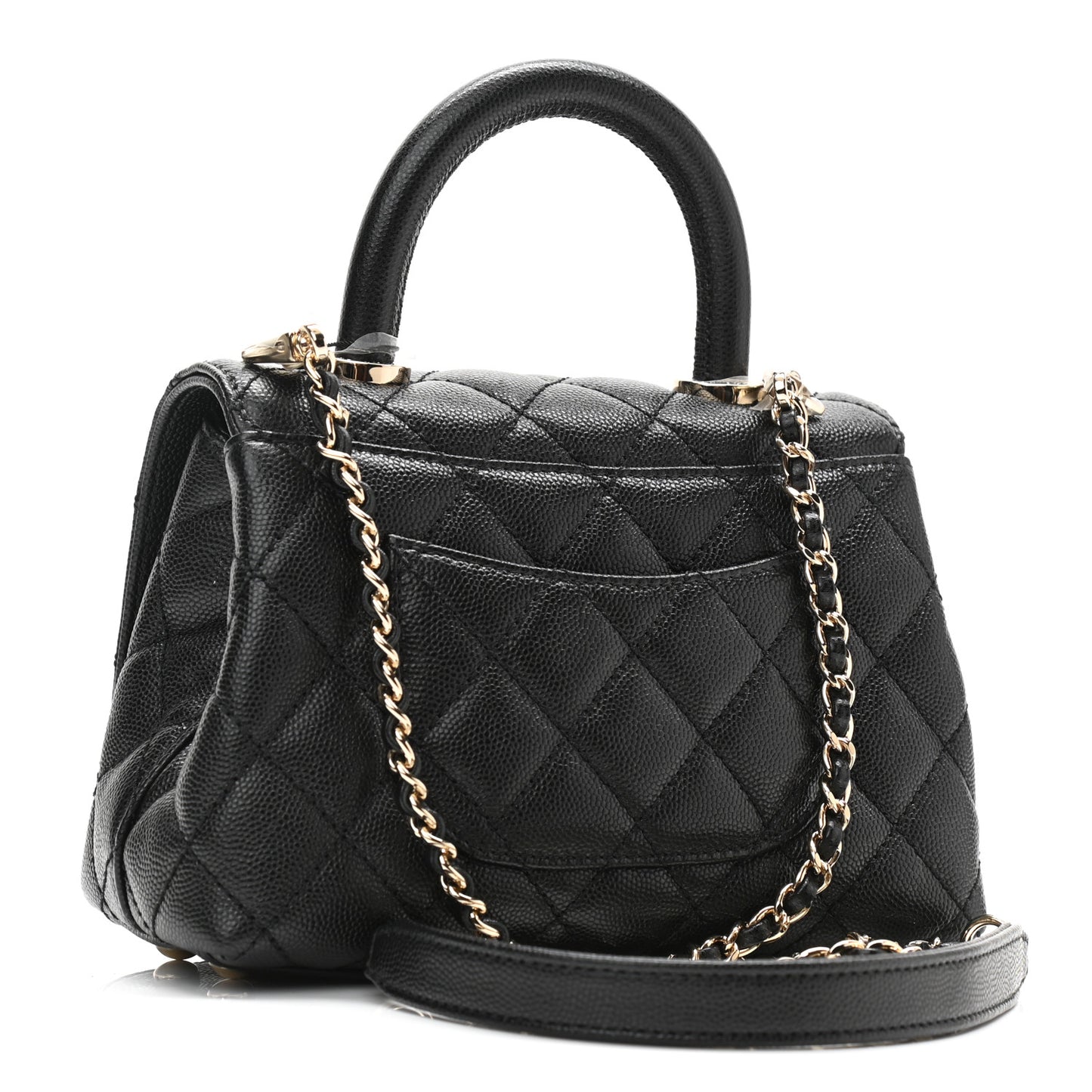 Caviar Quilted Extra Mini Coco Handle Flap Black