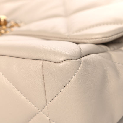 Chanel Goatskin Quilted Large Chanel 19 Flap Beige 9 of 12