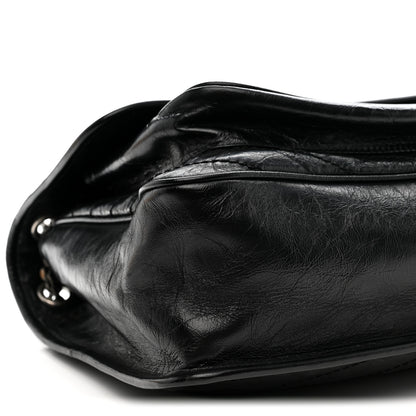 Saint Laurent Crinkled Calfskin Matelasse Monogram Large Niki Chain Satchel Black Black 9 of 10