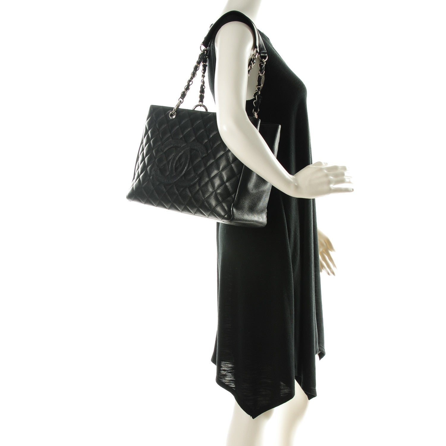 Chanel Caviar Quilted Grand Shopping Tote GST Black 2 of 7