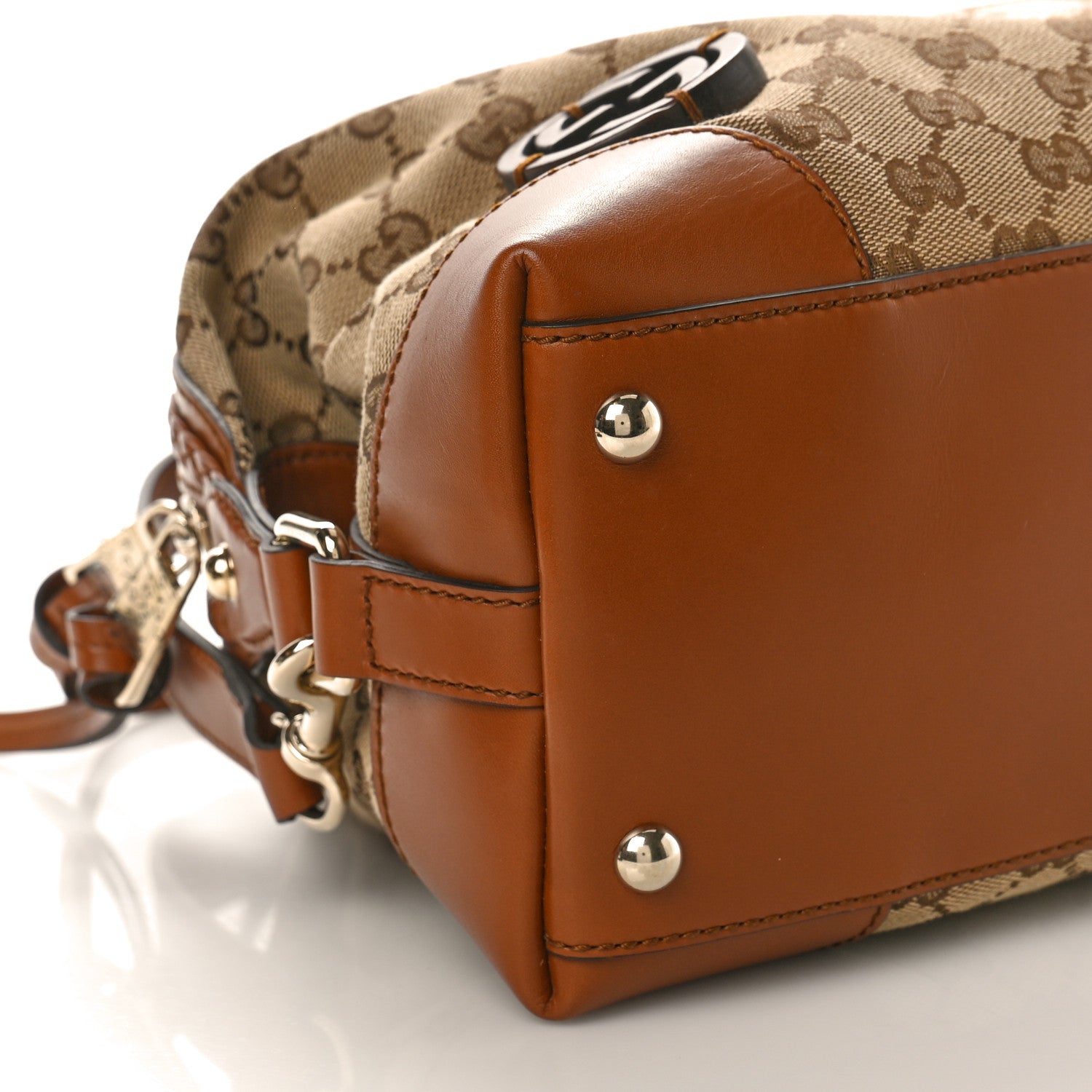 Gucci Monogram Small Brick Lane Boston Light Brown 9 of 10