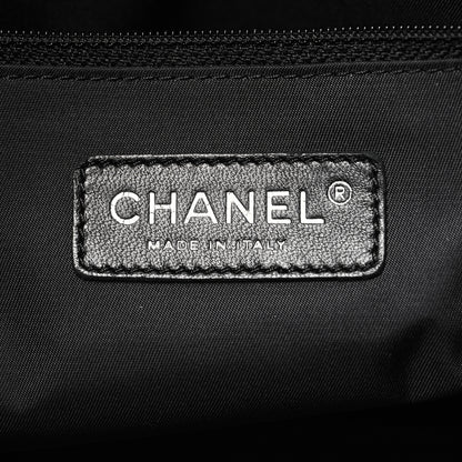 Chanel Coated Canvas Quilted Large Paris Biarritz Tote Black 7 of 11