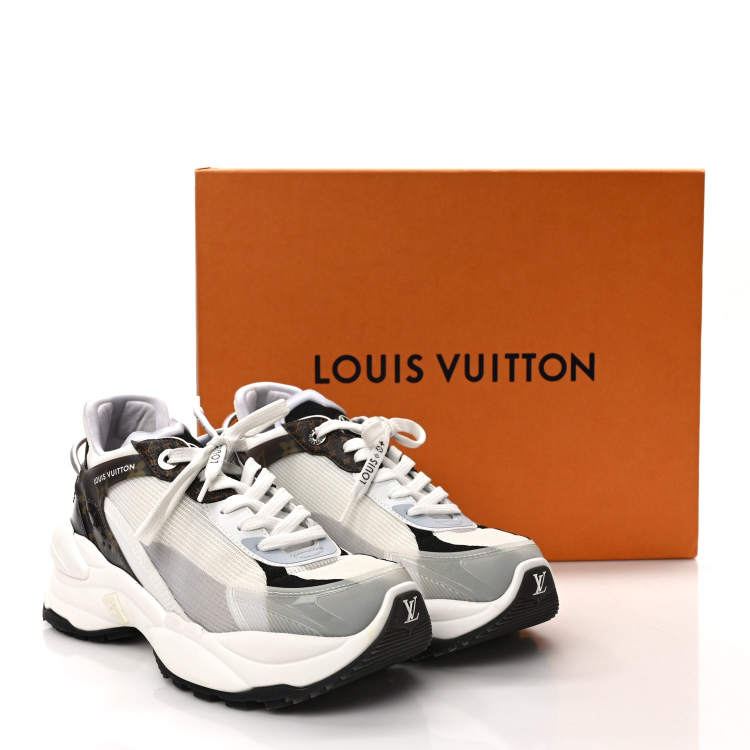 Louis Vuitton Monogram Calfskin Run 55 Sneakers 38 White 3 of 10