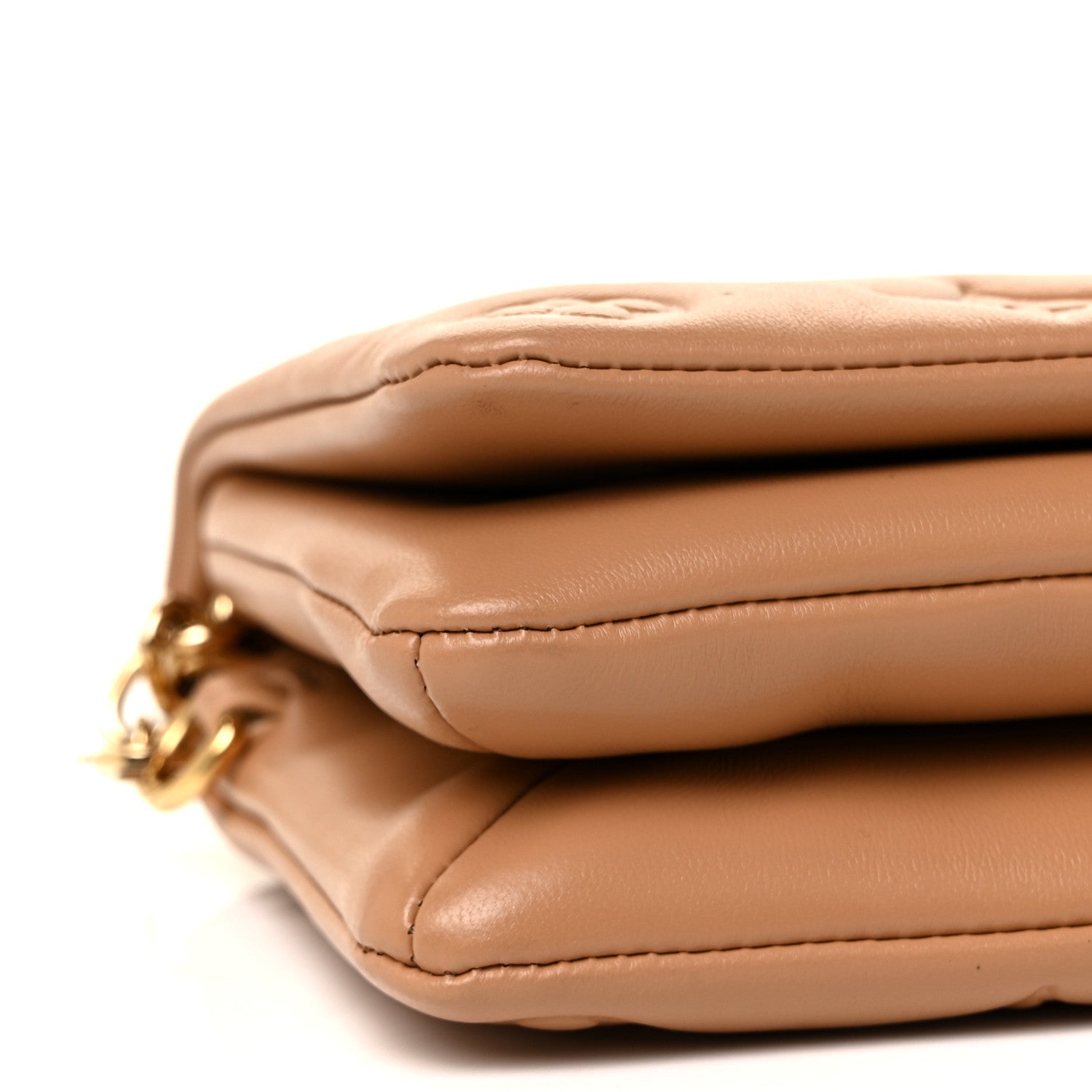 Louis Vuitton Lambskin Embossed Monogram Pochette Coussin Camel 7 of 8