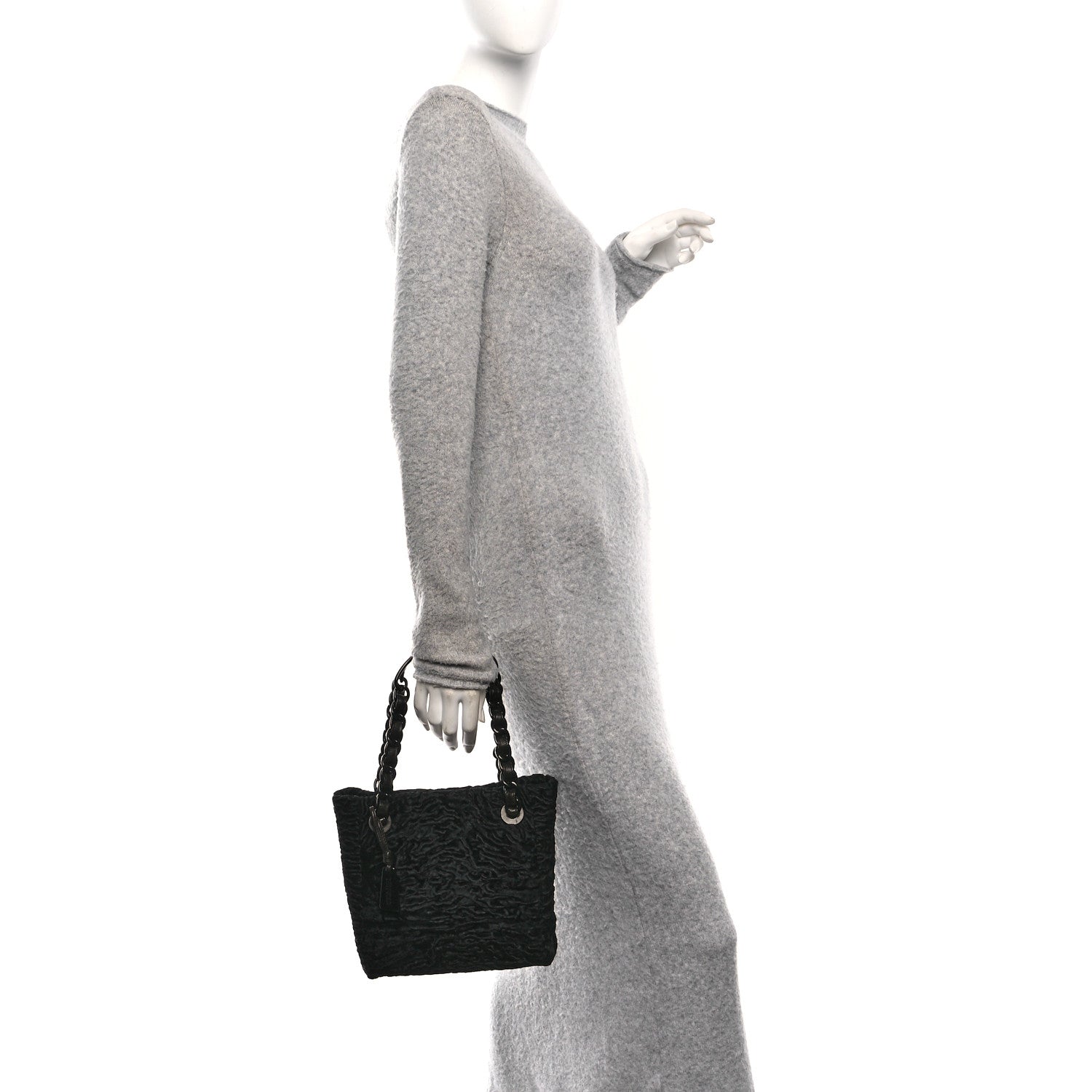 Chanel Persian Lamb Fur Tote Black 2 of 11