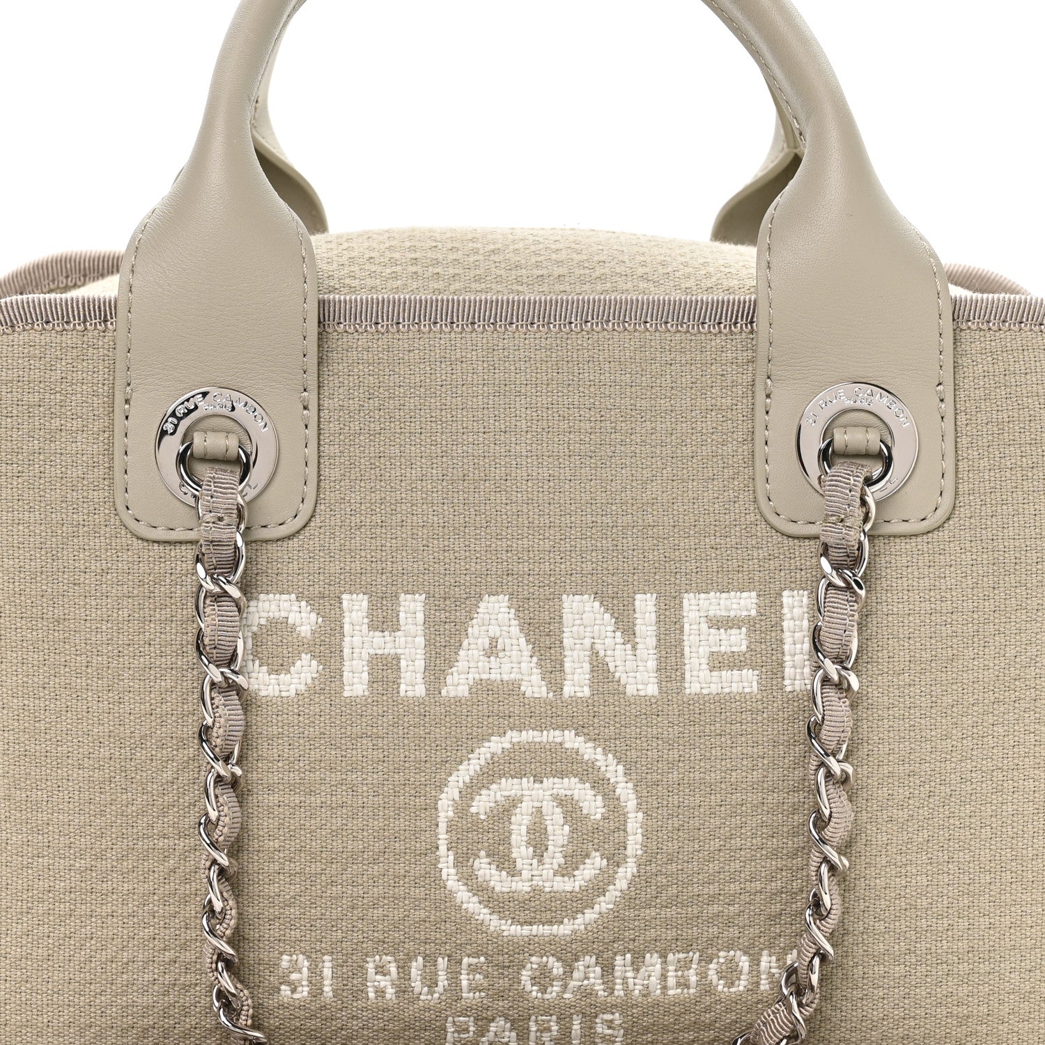 Chanel Canvas Deauville Small Bowling Bag Grey 1859573 – FASHIONPHILE
