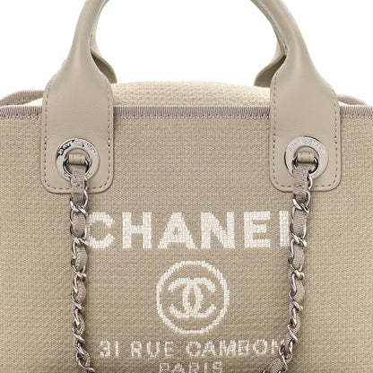Chanel Canvas Deauville Small Bowling Bag Grey 8 of 10