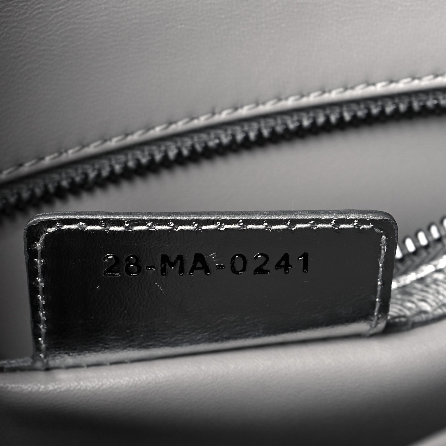 Metallic Calfskin Cannage Medium Caro Bag Argent