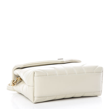 Saint Laurent Calfskin Y Quilted Monogram Toy Loulou Crossbody Bag Crema Soft 4 of 8