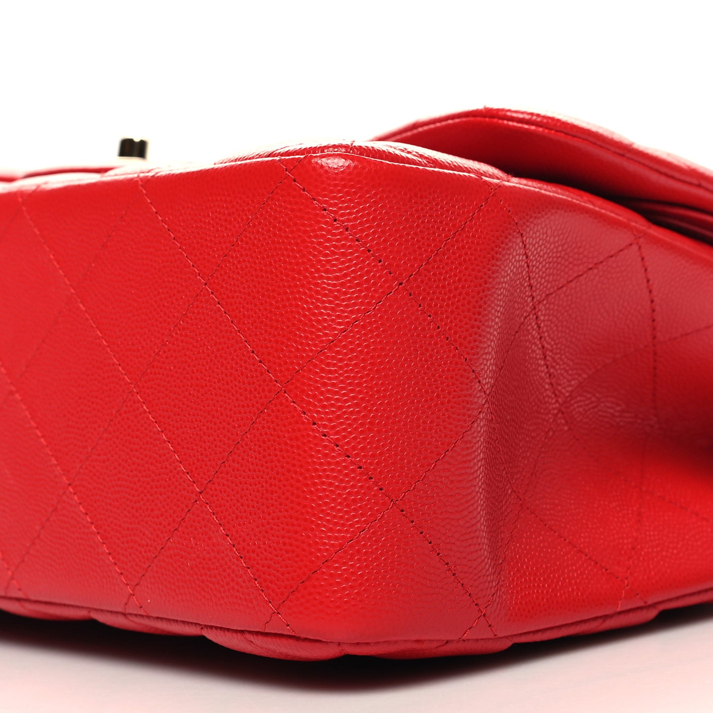 Caviar Quilted Jumbo Double Flap Red