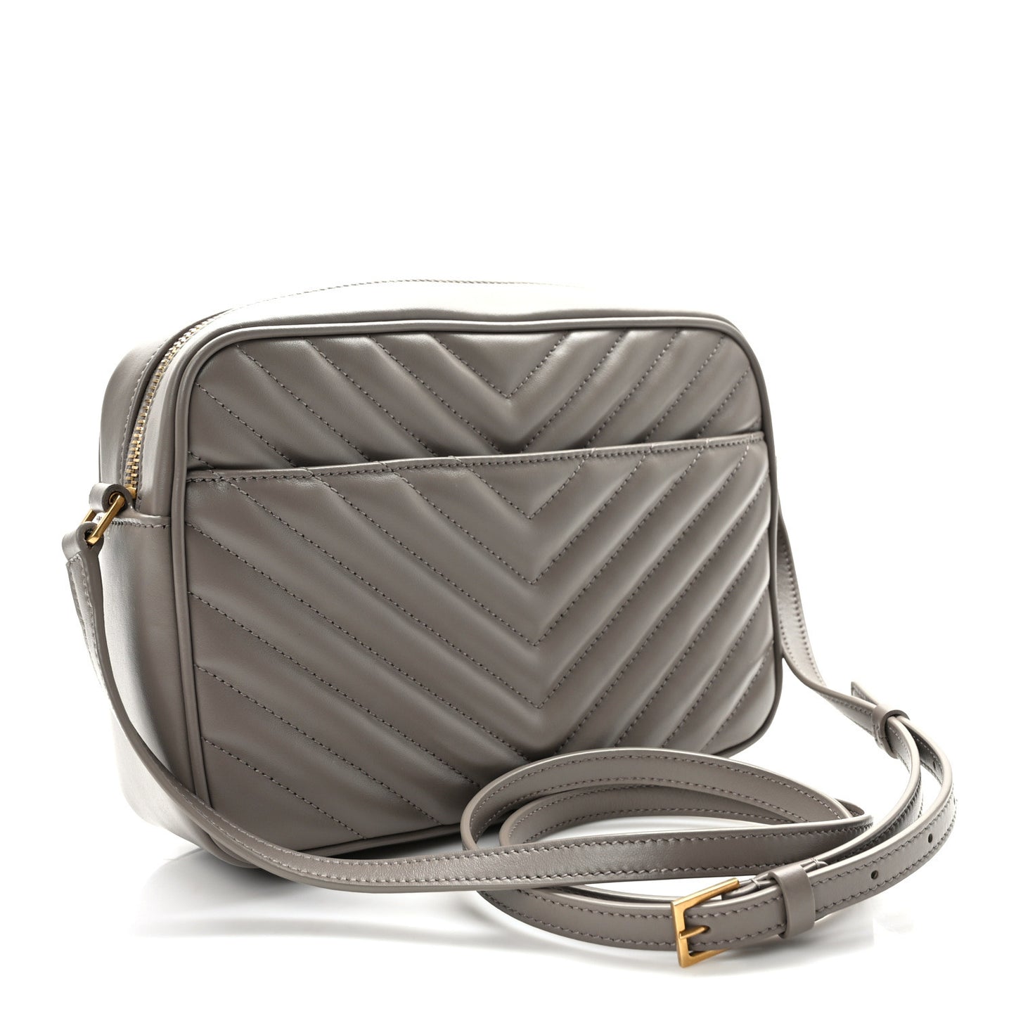 Calfskin Matelasse Monogram Lou Camera Bag Greyish Brown