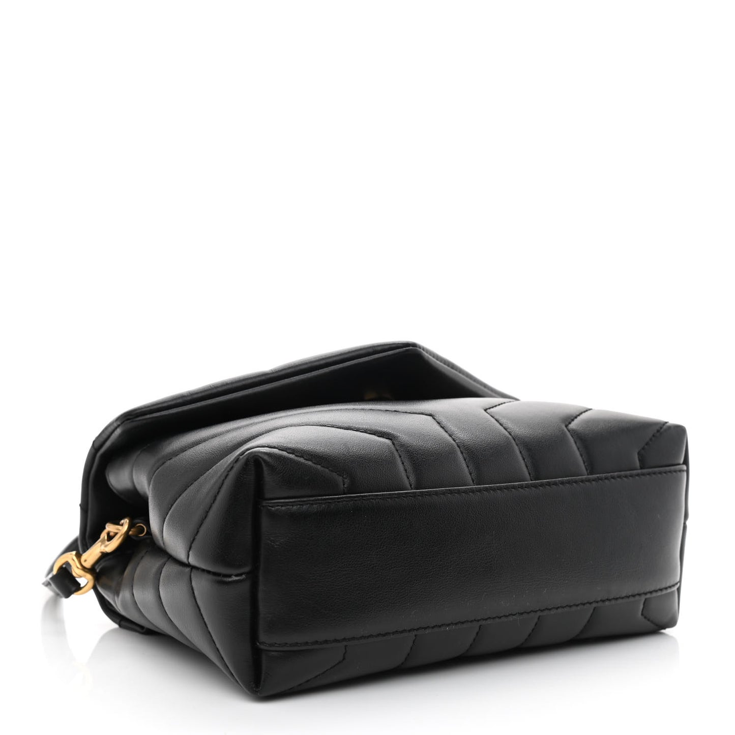 Calfskin Y Quilted Monogram Toy Loulou Crossbody Bag Black