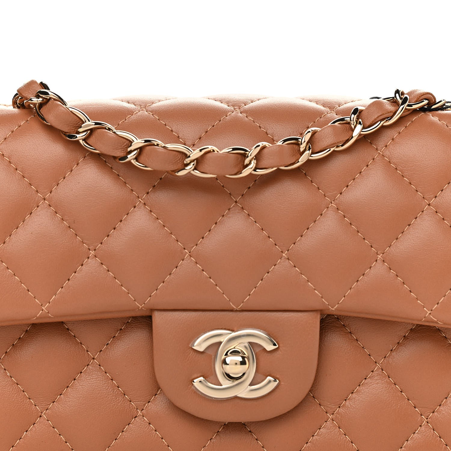 Chanel Lambskin Quilted Mini Rectangular Flap Brown 8 of 11