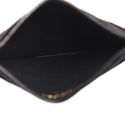 Saint Laurent Grain De Poudre Matelasse Chevron Monogram Credit Card Case Black 4 of 7