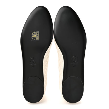 Chanel Lambskin Quilted Mary Jane Flats 39 White Black 6 of 9