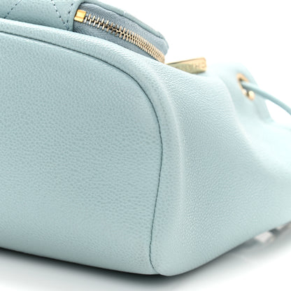 Chanel Caviar Quilted Pocket Bucket Bag Light Blue 10 of 10