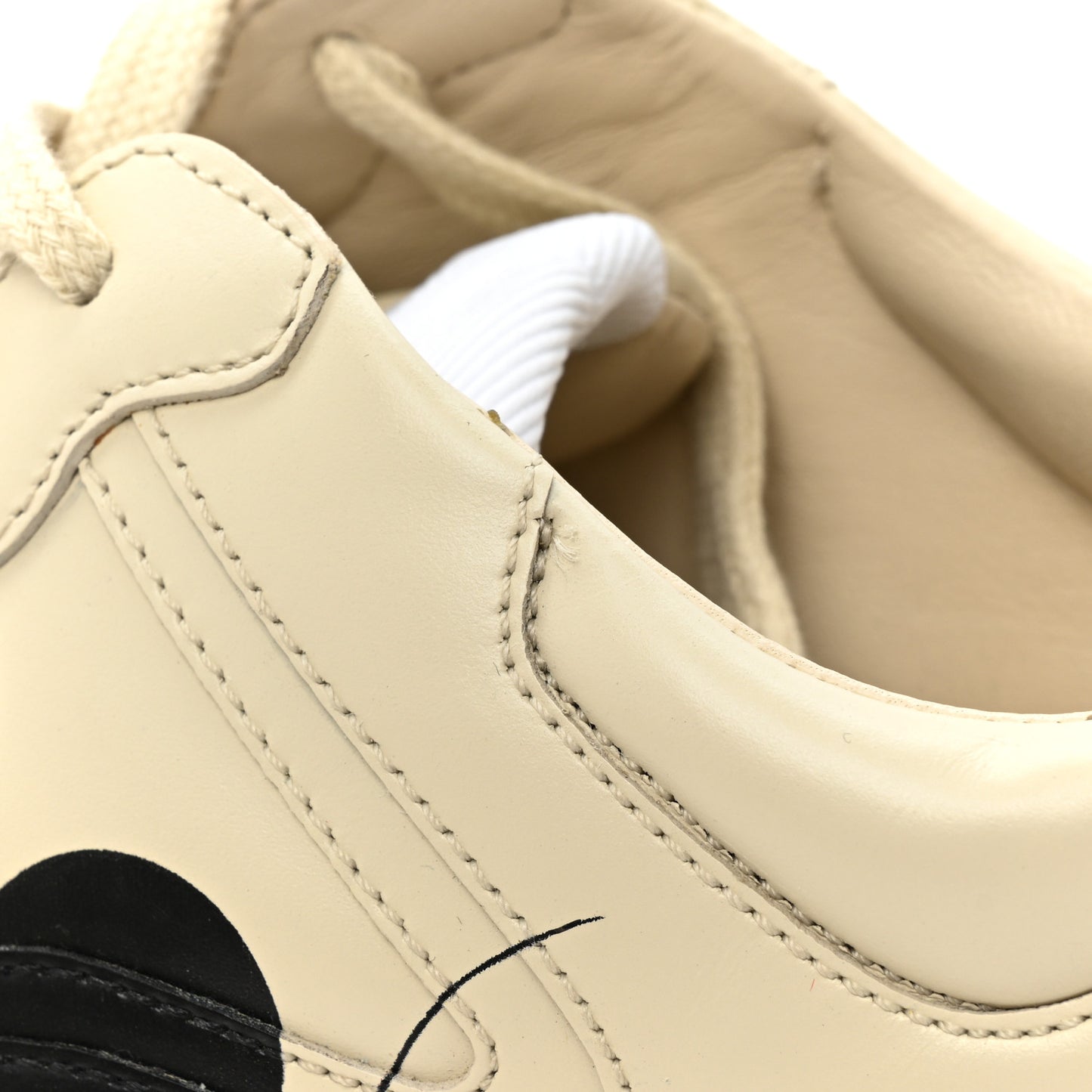 X DISNEY Calfskin Mickey Mouse Womens Rhyton Sneakers 38.5 Ivory