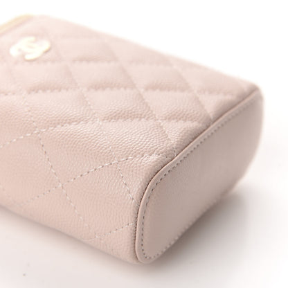 Chanel Caviar Quilted Small Vertical Coco Beauty Vanity Case With Chain Light Pink 6 of 10