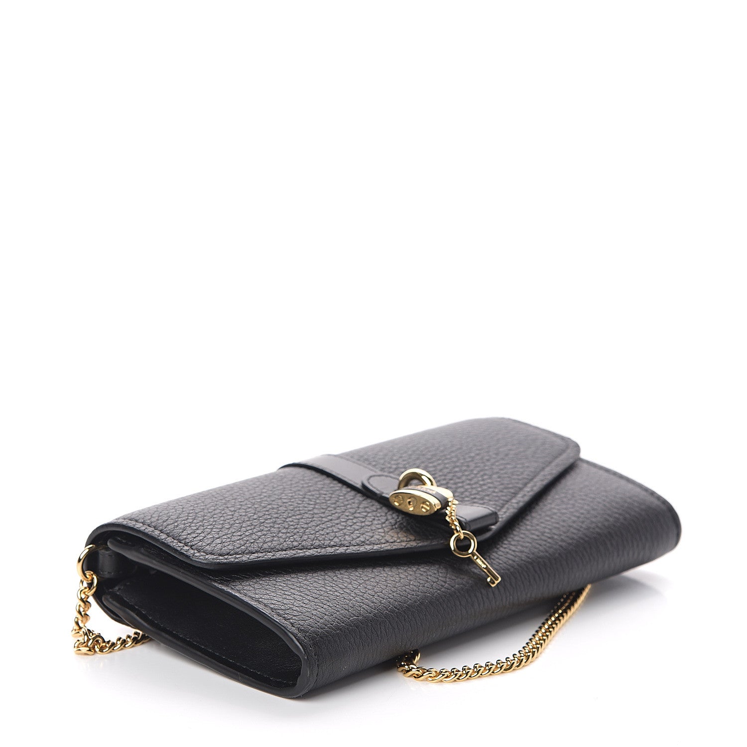 Chloe Shiny Grained Calfskin Aby Wallet on Chain Black 3 of 8