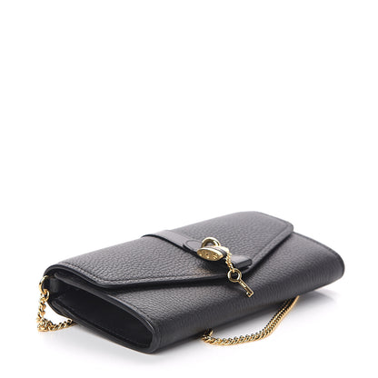 Chloe Shiny Grained Calfskin Aby Wallet on Chain Black 3 of 8