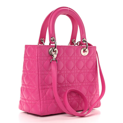Christian Dior Lambskin Cannage Medium Lady Dior Pink 2 of 10