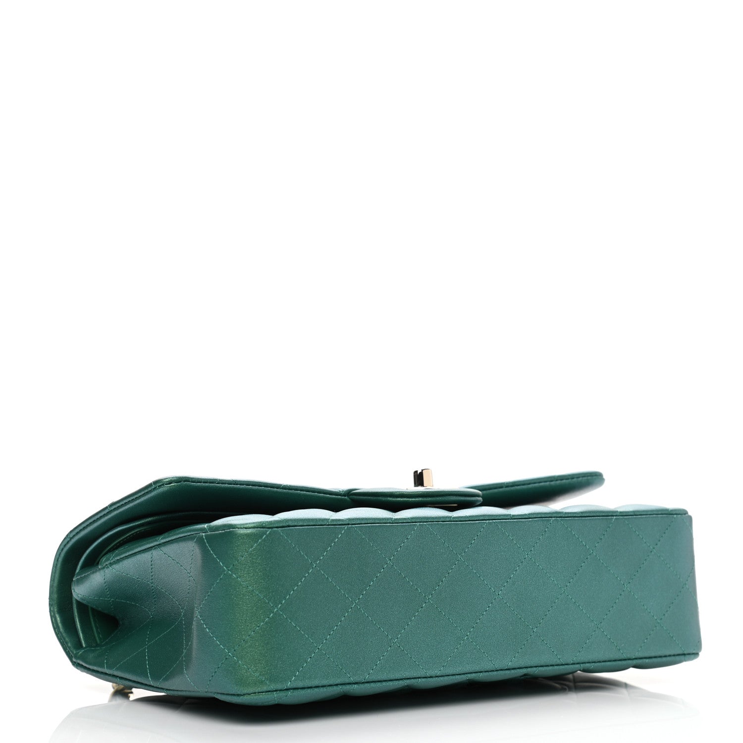 Chanel Iridescent Calfskin Quilted Medium Double Flap Green 4 of 11