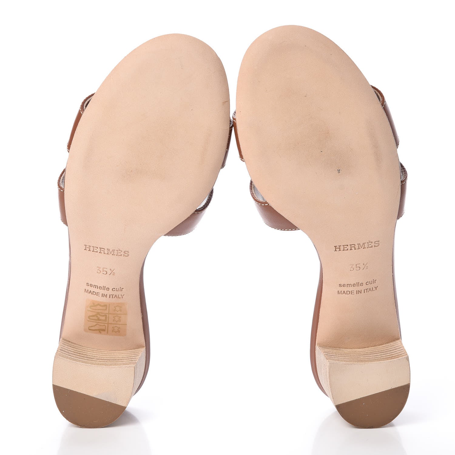 Hermes Calfskin Oasis Sandals 35.5 Gold 5 of 7
