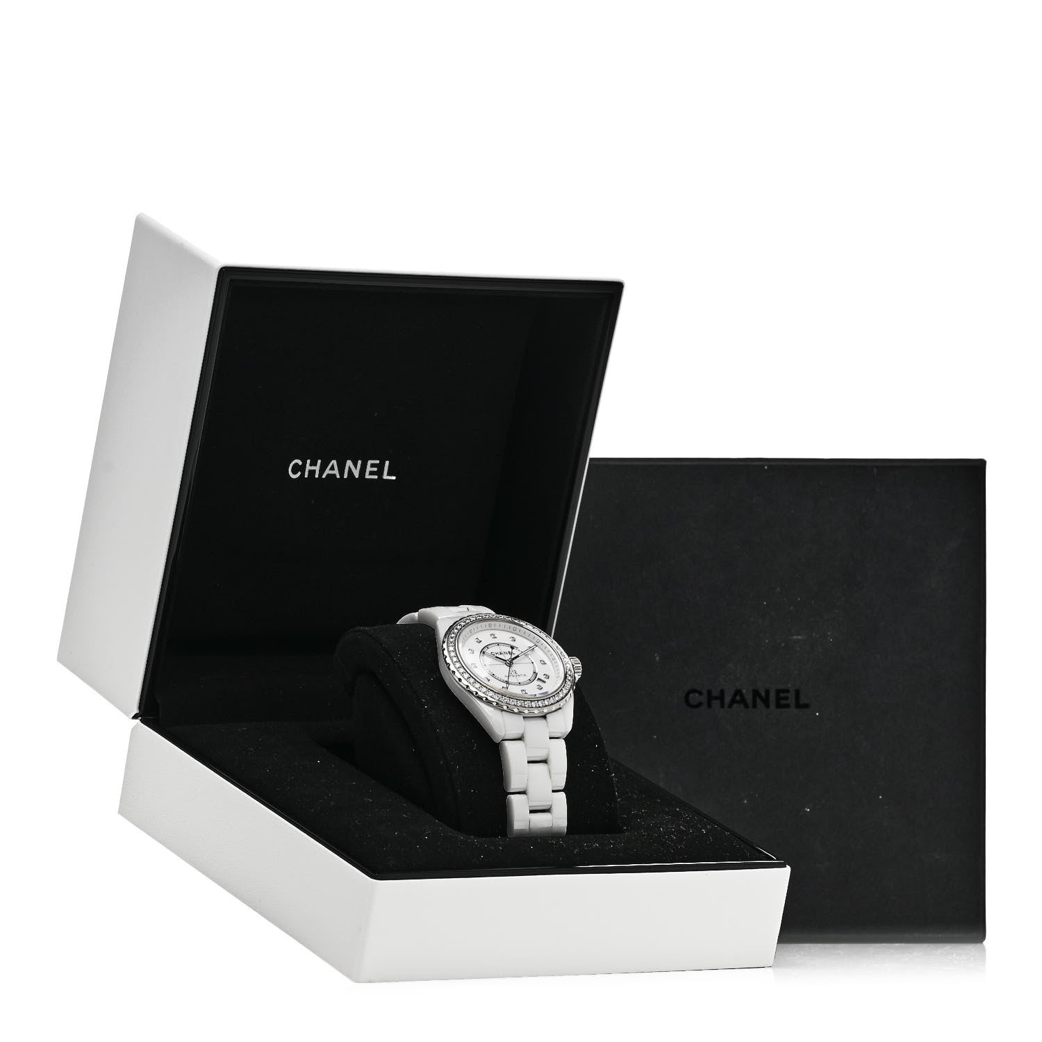 Chanel Stainless Steel Ceramic Diamond Bezel 38mm J12 Automatic Watch White 5 of 5