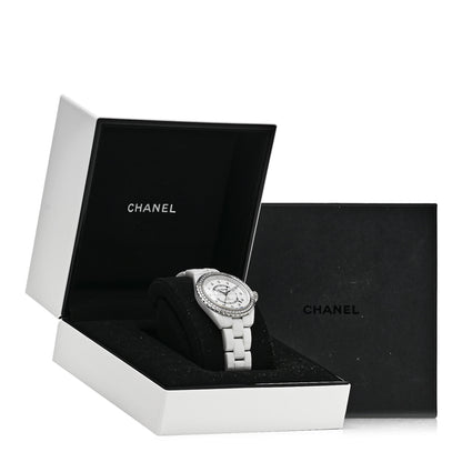 Chanel Stainless Steel Ceramic Diamond Bezel 38mm J12 Automatic Watch White 5 of 5
