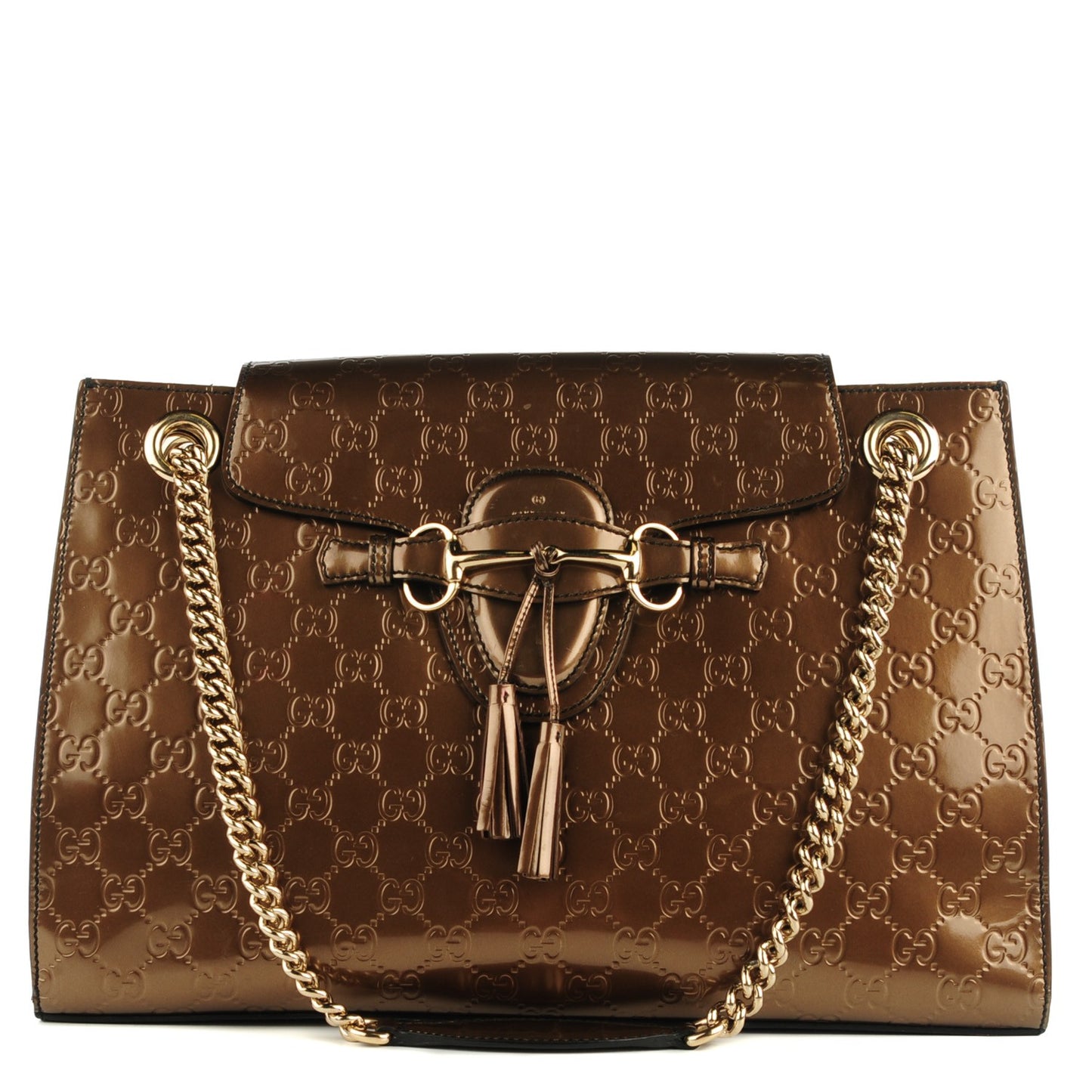 Shine Guccissima Large Emily Chain Shoulder Bag Acero