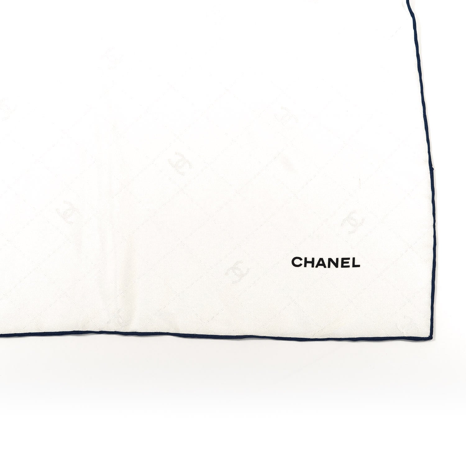 Chanel Silk Splash CC Scarf White Blue 3 of 4