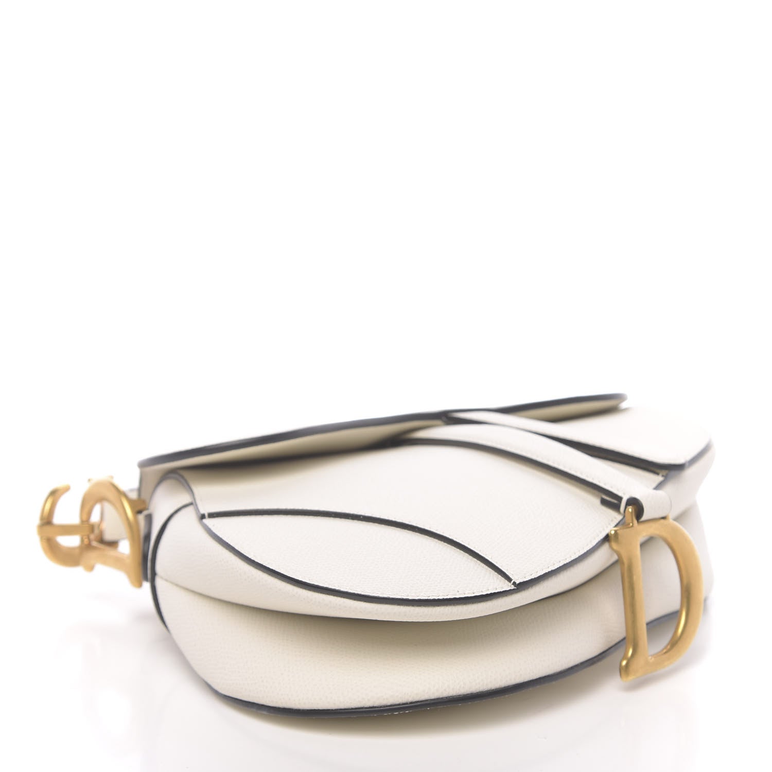 Christian Dior Grained Calfskin Saddle Bag White 4 of 10